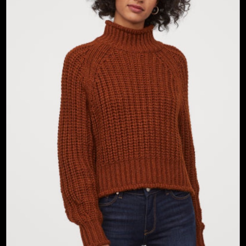 H&M chunky knit sweater in rust